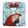 red and green macaw Parrot Print Bedding Sets