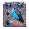 Blue Budgie (Budgerigar) Bird Print Bedding Set