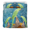 Rose Ringed Parakeet Print Bedding Set