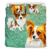 Cute Papillon Dog Art Print Bedding Set