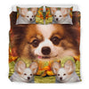 Cute Papillon Dog Print Bedding Set