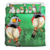 Zebra Finch Bird Print Bedding Set