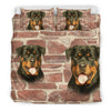Laughing Rottweiler Dog Print Bedding Set