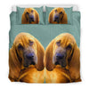 Lovely Bloodhound Dog Print Bedding Set