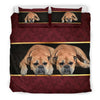 Bullmastiff Print On Red Bedding Sets