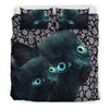 Lovely Ojas Azulas Cat Print Bedding Set