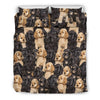 Cocker Spaniel Dog In Lots Print Bedding Set