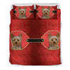 Cute Yorkshire Terrier (Yorkie) Print On Red Bedding Set