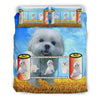 Cute Maltese dog film reel Print Bedding Set