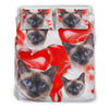 Cute Siamese Cat Print Bedding Set