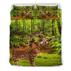 Bengal Cat In Jungle Print Bedding Set