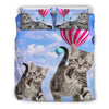 American Shorthair With Air Balloon Print Bedding Set