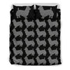 Australian Terrier Dog On Black Print Bedding Set