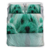 Cute Yorkie Lite Green Print Bedding Set