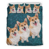 Cardigan Welsh Corgi Dog Pattern Print Bedding Set