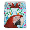 red and green macaw Parrot Print Bedding Sets