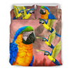 Blue And Yellow Macaw Parrot Print Bedding Set