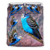 Blue Budgie (Budgerigar) Bird Print Bedding Set