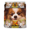 Cute Papillon Dog Print Bedding Set