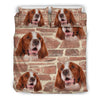 Irish Red and White Setter Print Bedding Set