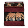 Bullmastiff Print On Red Bedding Sets