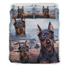 Cute Miniature Pinscher Print Bedding Set