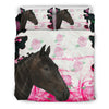 Belgian Warmblood Horse Floral Print Bedding Sets