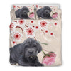 Neapolitan Mastiff Dog With Rose Print Bedding Sets