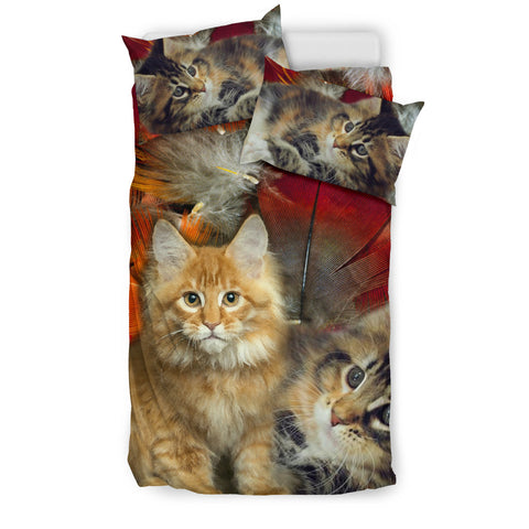 Cute Maine Coon Print Bedding Set