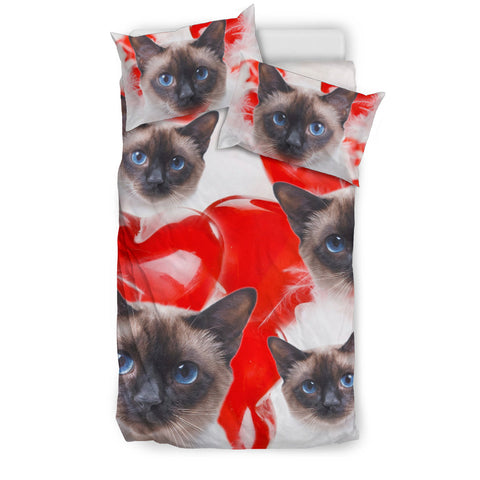 Cute Siamese Cat Print Bedding Set