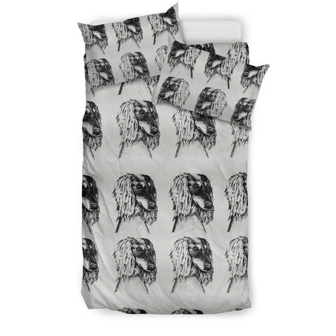 Cute Saluki Dog Sketch Print Bedding Set