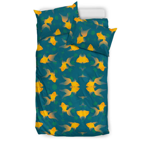 Yellow Fish Lots Print Bedding Sets