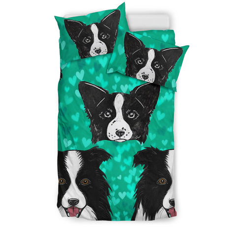 Border Collie Dog Art Print Bedding Set