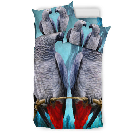 African Grey Parrot Art Print Bedding Set