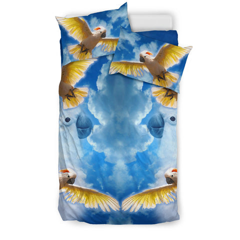 Salmon Crested Cockatoo Print Bedding Set