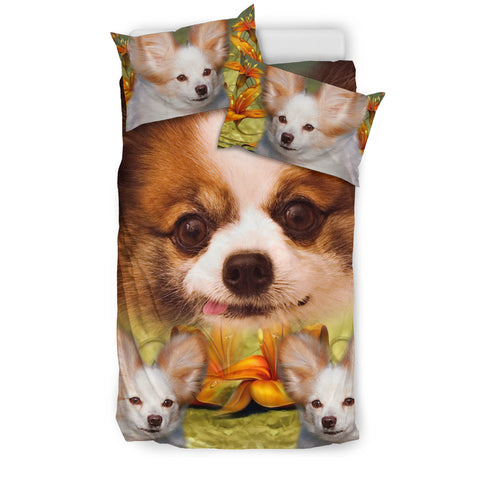 Cute Papillon Dog Print Bedding Set