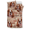 Irish Red and White Setter Print Bedding Set