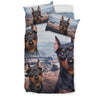 Cute Miniature Pinscher Print Bedding Set