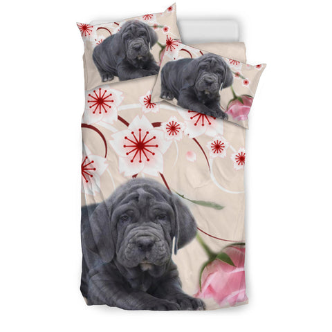 Neapolitan Mastiff Dog With Rose Print Bedding Sets