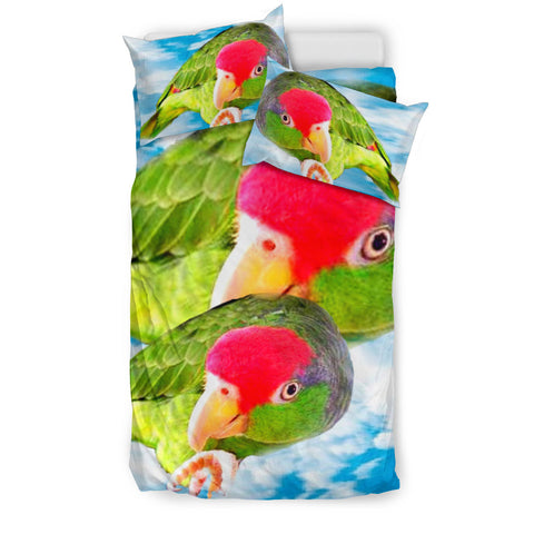 Amazon Red Headed Parrot Print Bedding Set