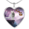 Turkish Angora Cat Print Heart Pendant Luxury Necklace