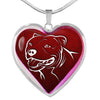 Pit Bull Terrier Dog Print Heart Charm Necklaces