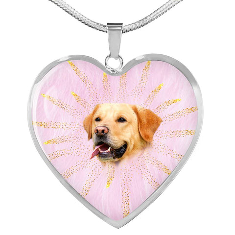 Labrador Retriever Print Heart Charm Necklaces