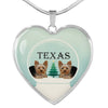 Yorkshire Terrier (Yorkie) Texas Print Heart Charm Luxury Necklace