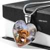 Dogue De Bordeaux Print Heart Pendant Luxury Necklace
