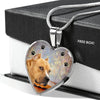 Staffordshire Bull Terrier Print Heart Pendant Luxury Necklace