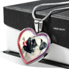 Cute Pug Dog Print Heart Charm Necklaces