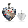 Cute Ocicat Print Heart Pendant Luxury Necklace