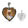Australian Silky Terrier Dog Print Heart Charm Necklaces
