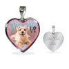 Norfolk Terrier Dog Print Heart Charm Necklaces